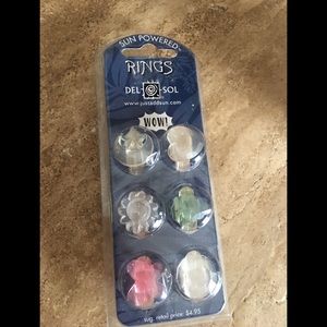 Del-sol Sun Powered Rings 6 Pack New NIP